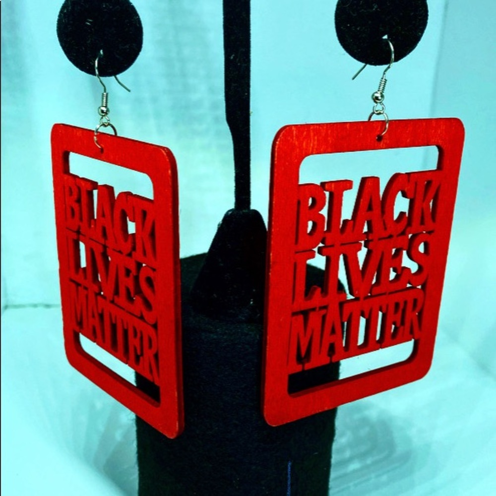 Black Lives Matter Wooden Earrings